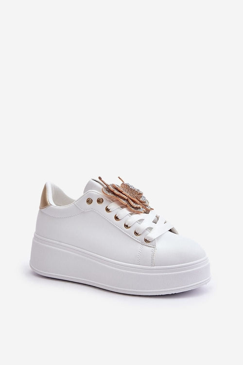 Stylish White/Gold Sport Shoes
