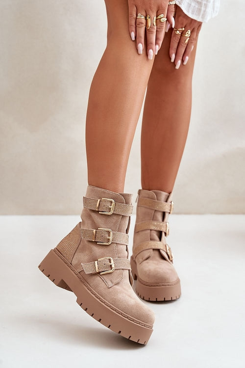 Stylish Elegant Beige Ankle Boots
